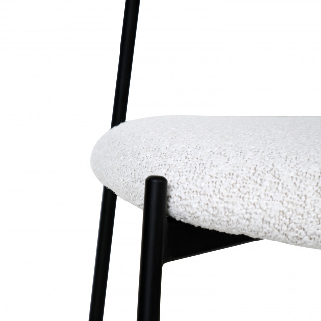 Nelly - Lot de 2 chaises en tissu bouclette et métal