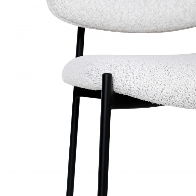 Nelly - Lot de 2 chaises de bar en tissu bouclette et métal H65cm