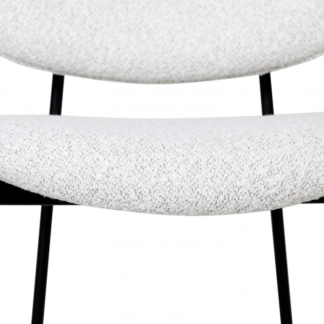 Nelly - Lot de 2 chaises de bar en tissu bouclette et métal H65cm