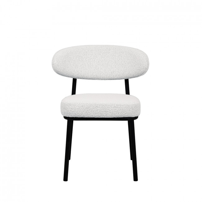 Rode - Lot de 2 chaises en tissu bouclette, bois et métal