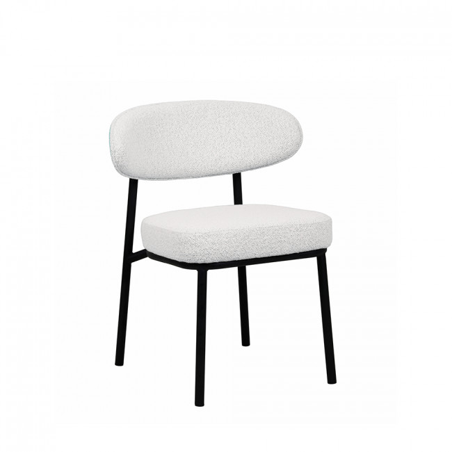 Rode - Lot de 2 chaises en tissu bouclette, bois et métal