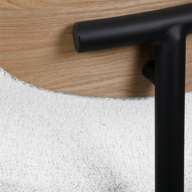 Rode - Lot de 2 chaises en tissu bouclette, bois et métal