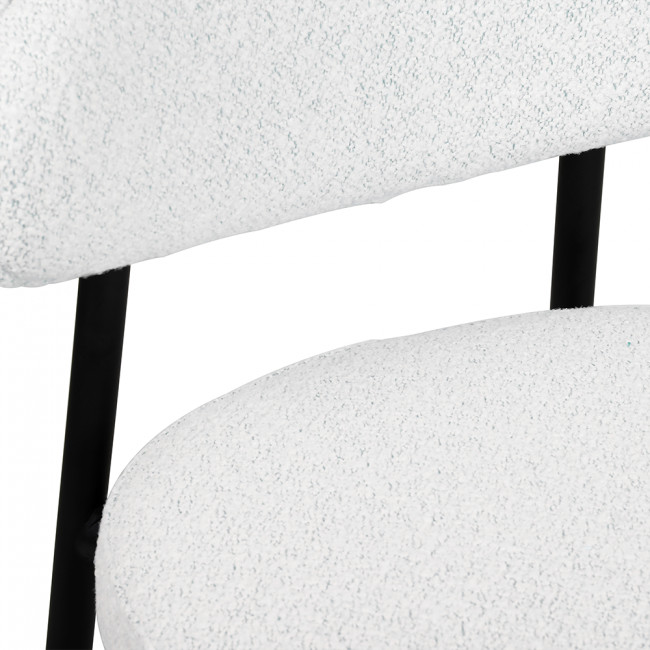 Rode - Lot de 2 chaises en tissu bouclette, bois et métal