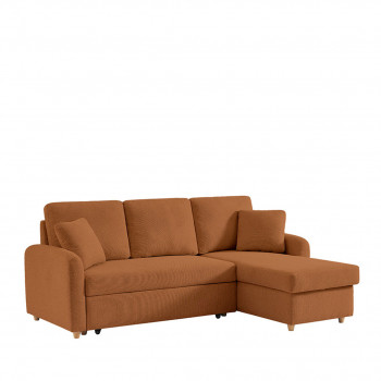 Matera - Canapé d'angle réversible convertible 3 places en tissu avec coffre