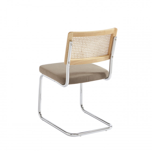 Skana - Lot de 2 chaises en velours côtelé pieds chrome