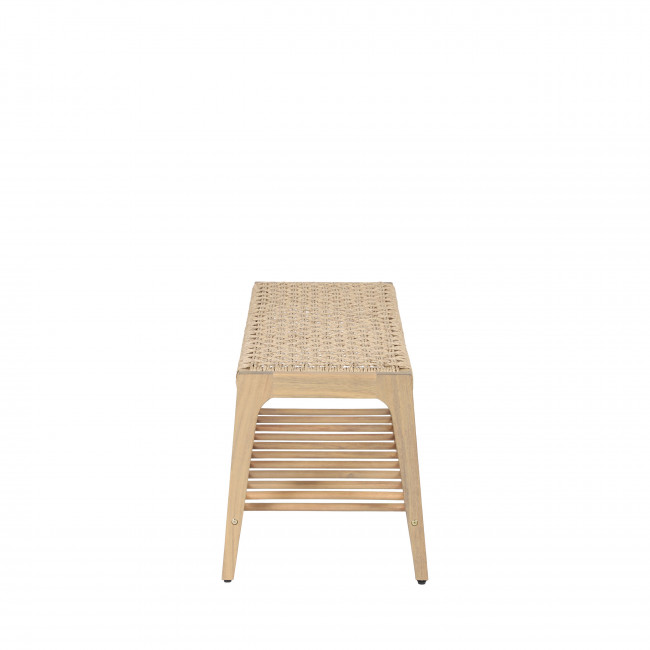 Brann - Banc intérieur et extérieur en bois d'acacia et résine tressée L100cm