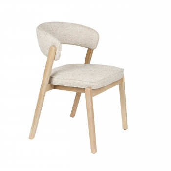 Bright - Lot de 2 chaises en tissu et bois