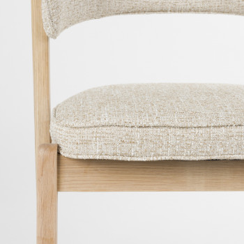 Bright - Lot de 2 chaises en tissu et bois