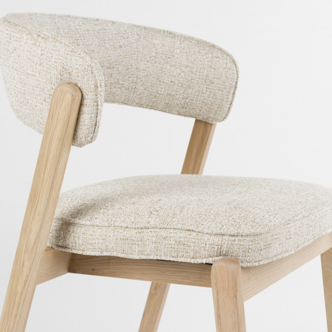 Bright - Lot de 2 chaises en tissu et bois