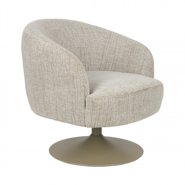 Renate - Fauteuil pivotant en tissu et métal