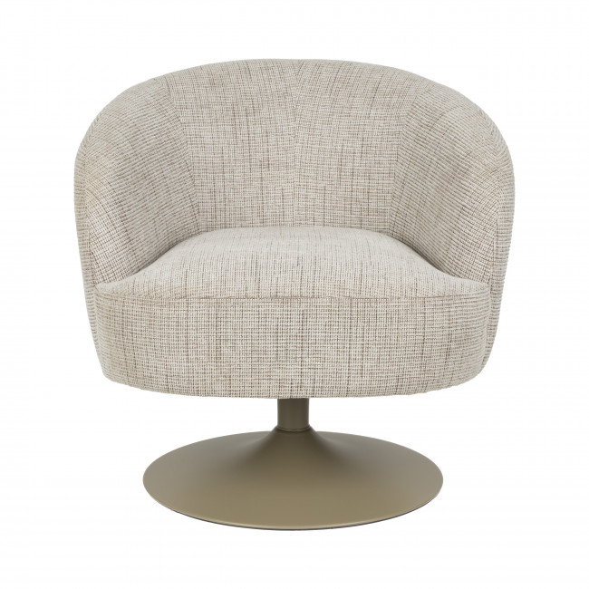 Renate - Fauteuil pivotant en tissu et métal