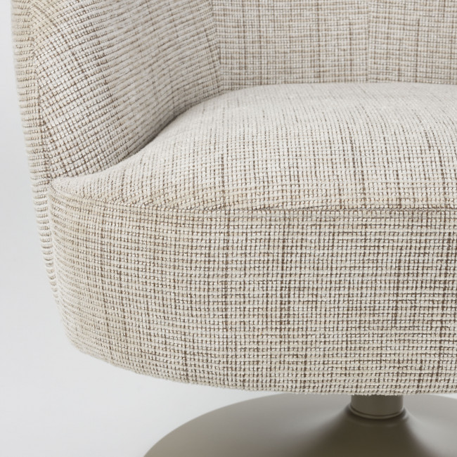 Renate - Fauteuil pivotant en tissu et métal