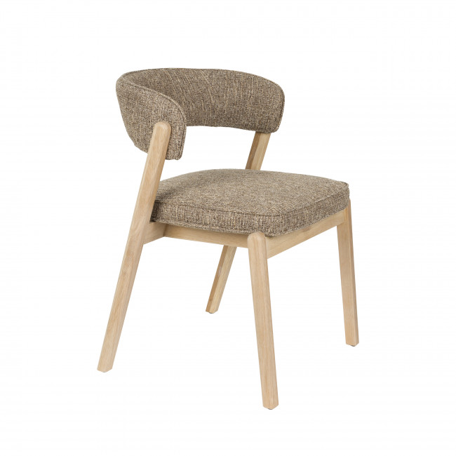Bright - Lot de 2 chaises en tissu et bois