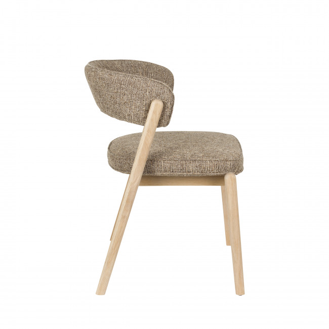 Bright - Lot de 2 chaises en tissu et bois