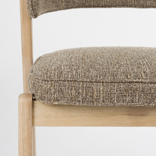 Bright - Lot de 2 chaises en tissu et bois