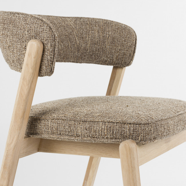 Bright - Lot de 2 chaises en tissu et bois