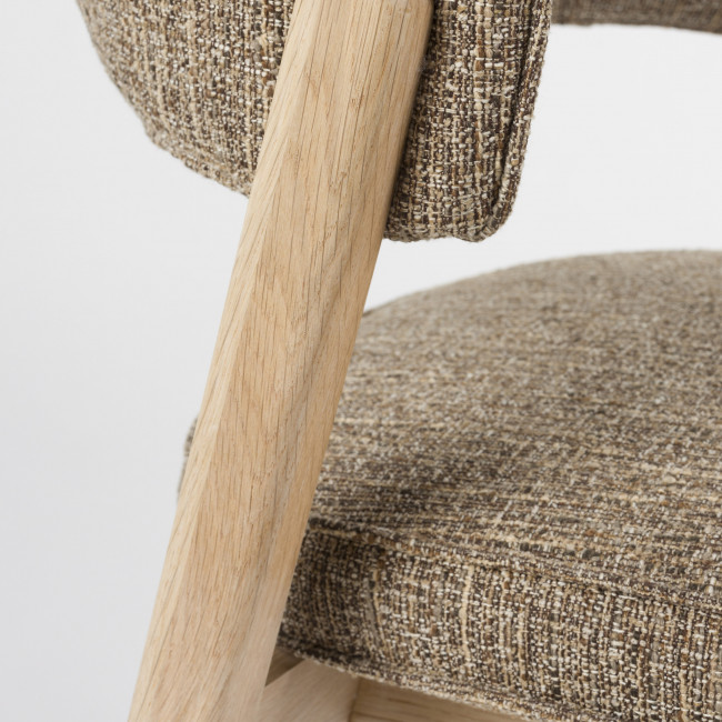 Bright - Lot de 2 chaises en tissu et bois