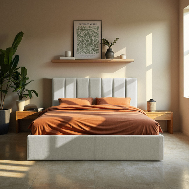 Lou - Lit coffre en tissu 140x190cm