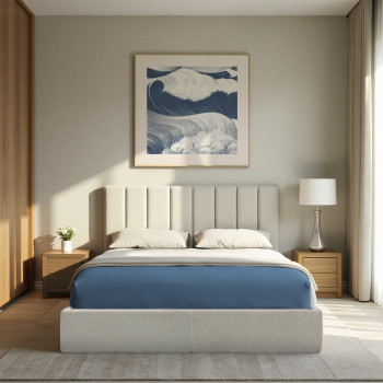 Lou - Lit coffre en tissu 160x200cm