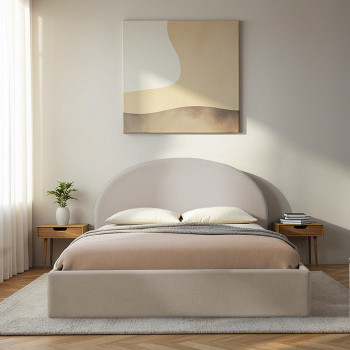 Backo - Lit coffre en tissu 160x200cm