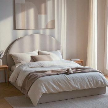 Backo - Lit coffre en tissu 140x190cm