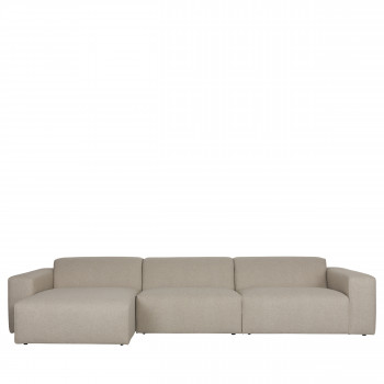 Milka - Canapé d'angle gauche 4 places en tissu