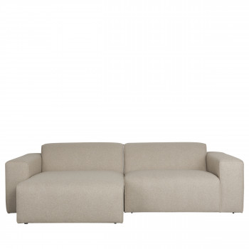 Milka - Canapé d'angle gauche 3 places en tissu