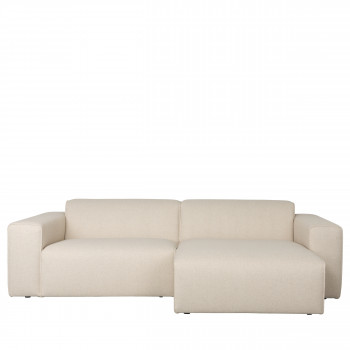 Milka - Canapé d'angle droit 3 places en tissu