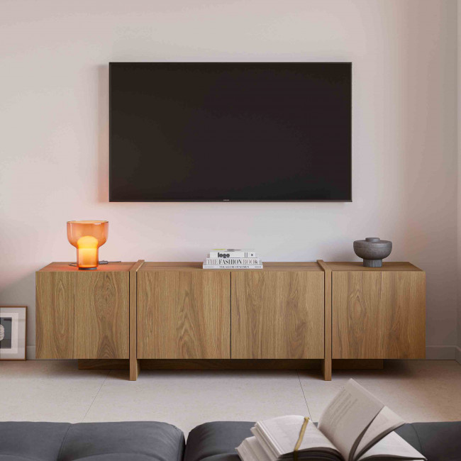 Nicole - Meuble TV 4 portes en bois 180cm