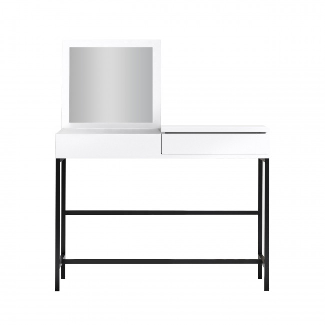 Meya - Coiffeuse 1 tiroir avec miroir et rangement à bijoux intégré L100cm