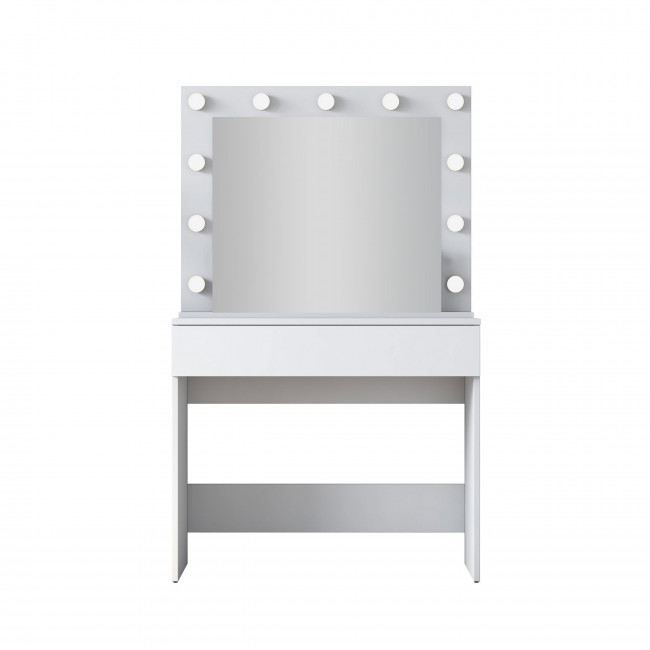 Soya - Coiffeuse 1 tiroir avec miroir à leds L90cm