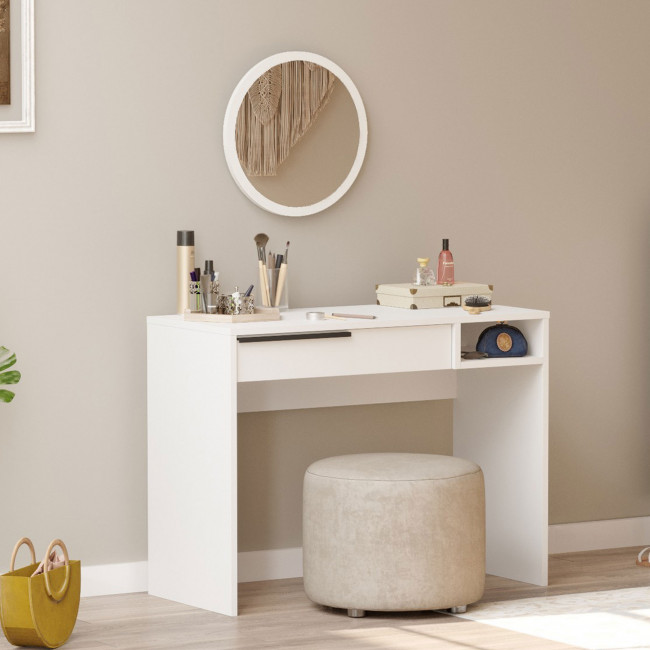 Soya - Coiffeuse 1 tiroir avec miroir à fixer L45cm