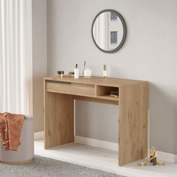 Soya - Coiffeuse 1 tiroir avec miroir à fixer L45cm