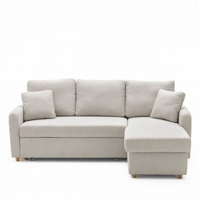 Matera - Canapé d'angle réversible convertible 3 places en tissu avec coffre