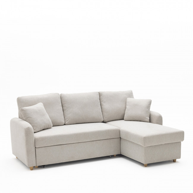 Matera - Canapé d'angle réversible convertible 3 places en tissu avec coffre