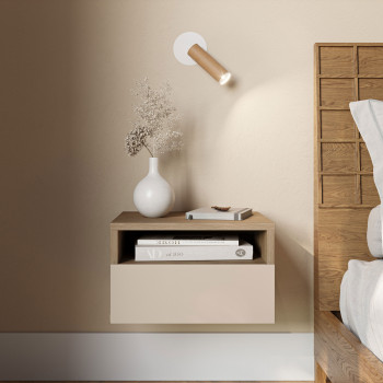 Quenor - Table de chevet murale 1 tiroir en bois