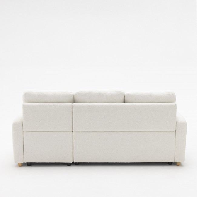 Matera - Canapé d'angle réversible convertible 3 places en tissu bouclette avec coffre