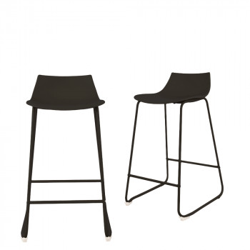 Lamer - Lot de 4 chaises de bar en plastique et métal H66cm