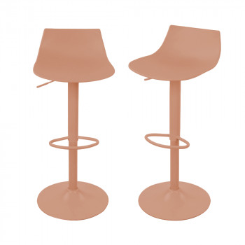 Heribo - Lot de 2 chaises de bar réglables en plastique et métal H58-79cm