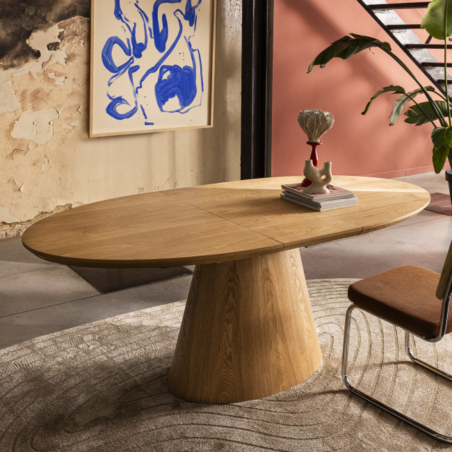 Cami - Table à manger extensible 8-10 personnes ovale en bois