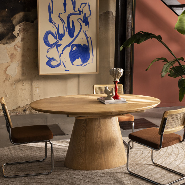 Cami - Table à manger extensible 8-10 personnes ovale en bois