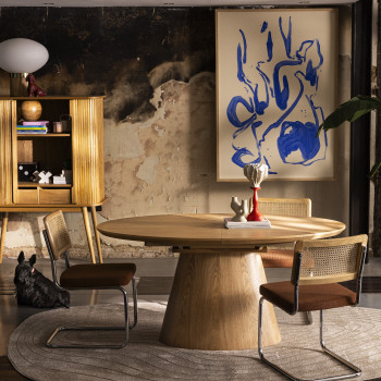 Cami - Table à manger extensible 8-10 personnes ovale en bois