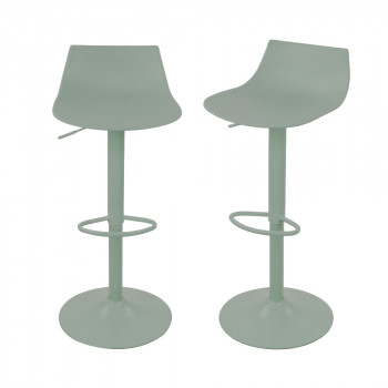 Heribo - Lot de 2 chaises de bar réglables en plastique et métal H58-79cm