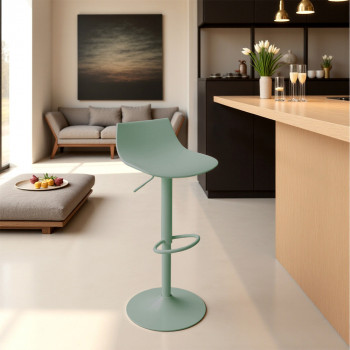 Heribo - Lot de 2 chaises de bar réglables en plastique et métal H58-79cm