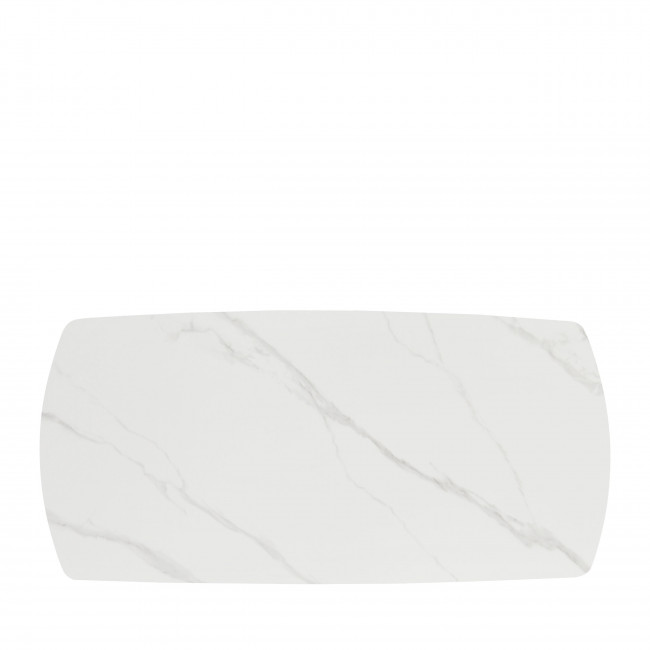 Reno - Table à manger 8 personnes ovale en pierre et bois