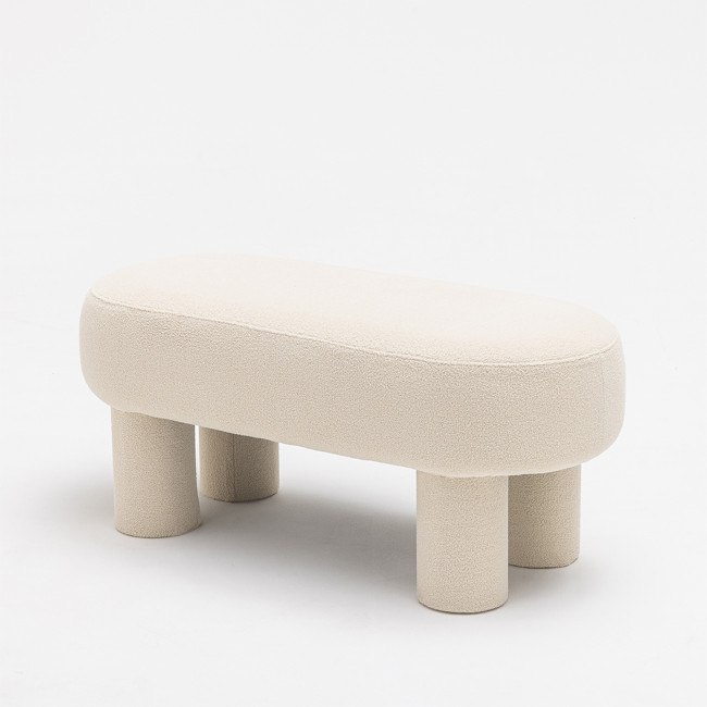 Ploom - Banc arrondi en tissu bouclette L105cm