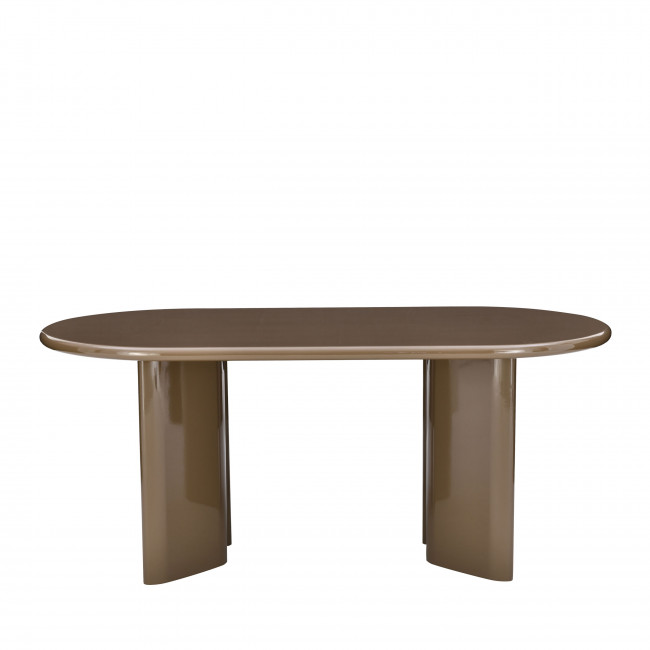 Glossi - Table à manger 8 personnes ovale en bois laqué