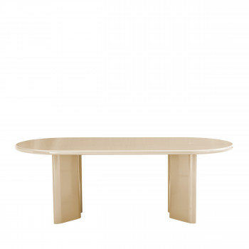 Glossi - Table à manger 8 personnes ovale en bois laqué