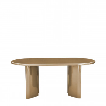 Glossi - Table à manger 8 personnes ovale en bois laqué