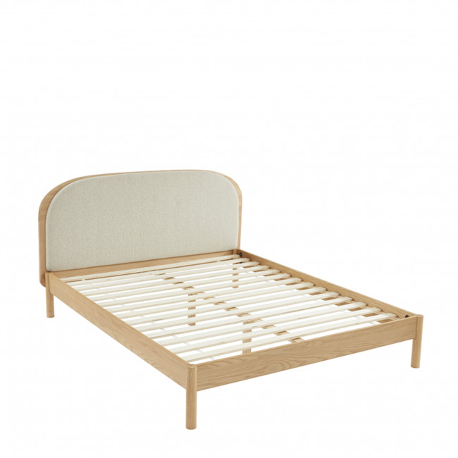 Carrie - Lit en tissu bouclette et bois 160x200cm